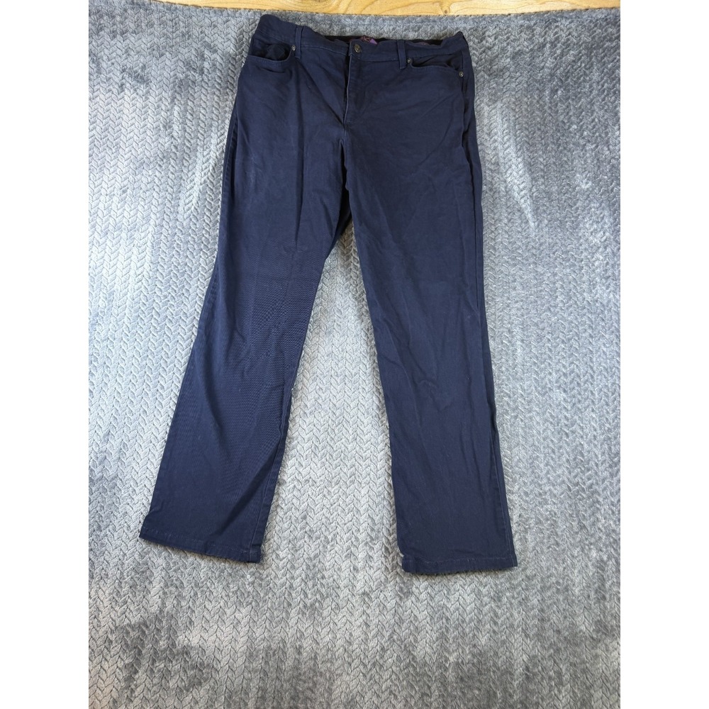 Gloria Vanderbilt Amanda Jeans Womens 14 Blue Denim Stretch High Rise Straight